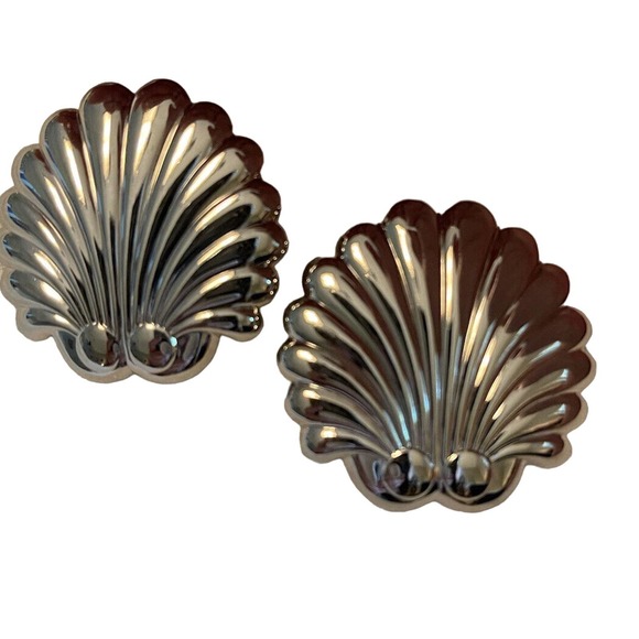 Avon Jewelry - 3 for $25-Avon Vintage 1991-Silver Tailored Scallops. Large Size.